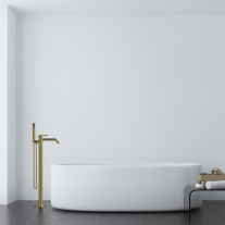  Baterie cada LaVita, Verdi, stativă, pipă dreaptă, set complet duș, Brushed Gold